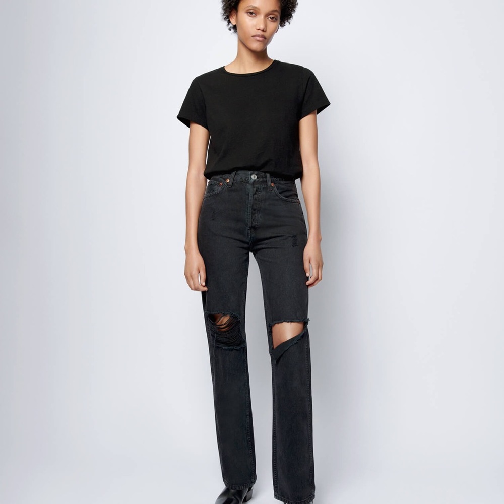 Re/done 90s High Rise Loose jeans in Black